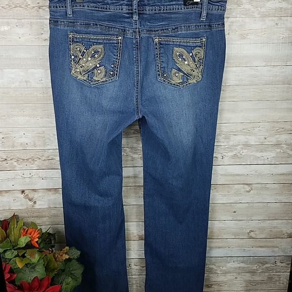 Earl Jeans, 0058, women's straight leg, pocket embellishments, Sz 12 - Picture 4 of 8